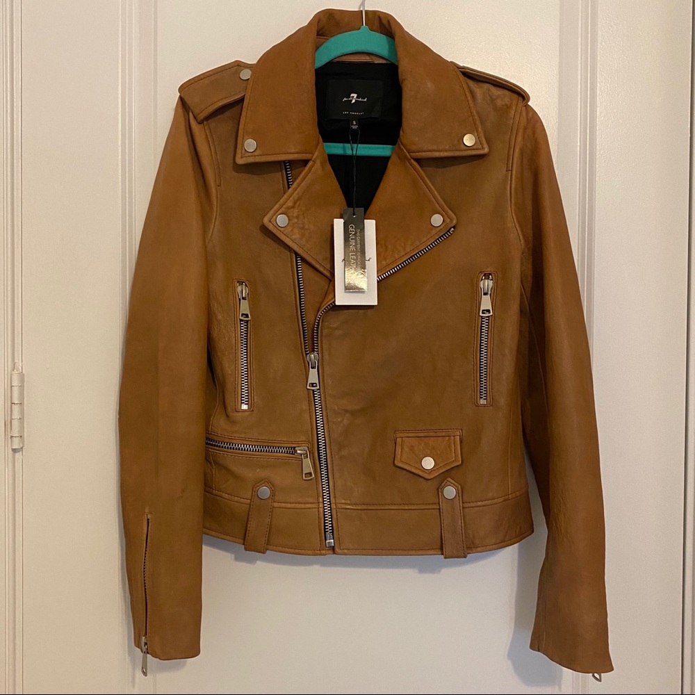 7 for all mankind leather Moto jacket -NWT!